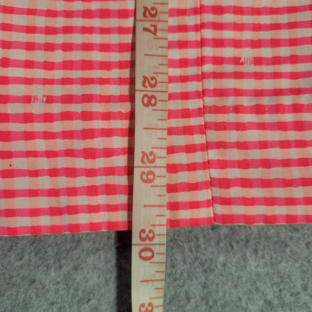 Lilly Pulitzer Lowe Pink Gingham Seersucker Peplum Strapless Dress 4 Zip Derby - Picture 7 of 13
